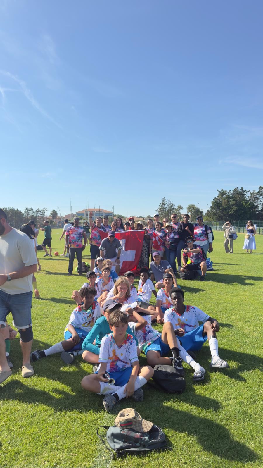 Pause sur la pelouse entre deux matchs